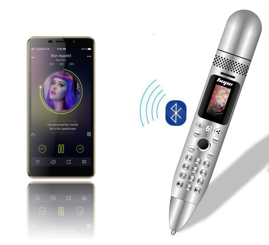 AK008 creative mini-pocket Bluetooth dial-up dual-card flashlight pen-style backup phone with small fan